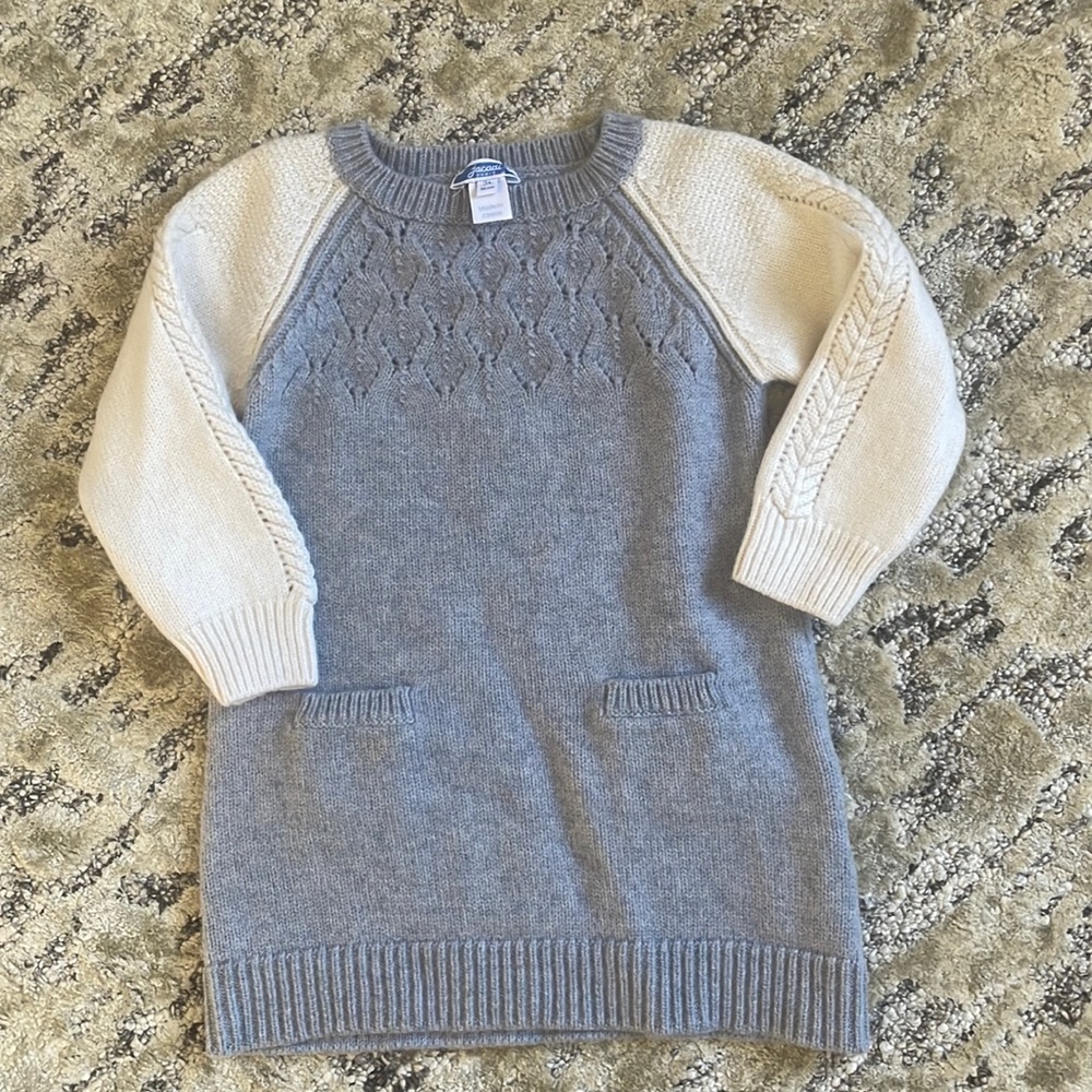 Jacadi Gray and Cream Knit Dress
